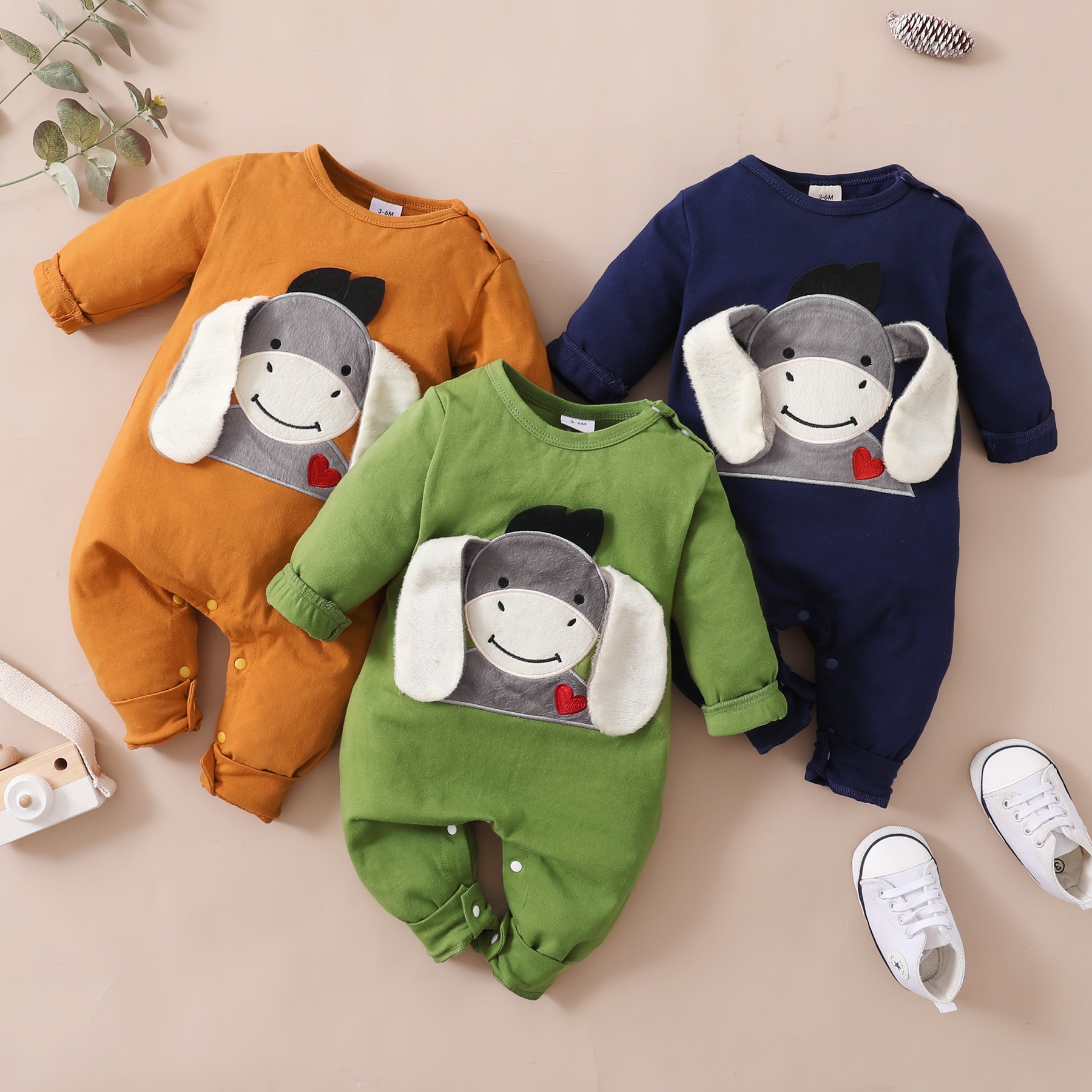 PatPat-New-Spring-and-Autumn-Baby-3D-Design-Donkey-Embroidery-Long-sleeve-Jumpsuit-for-Baby-Boy-1