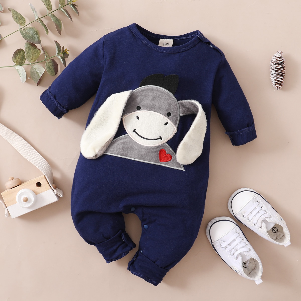 PatPat-New-Spring-and-Autumn-Baby-3D-Design-Donkey-Embroidery-Long-sleeve-Jumpsuit-for-Baby-Boy-3