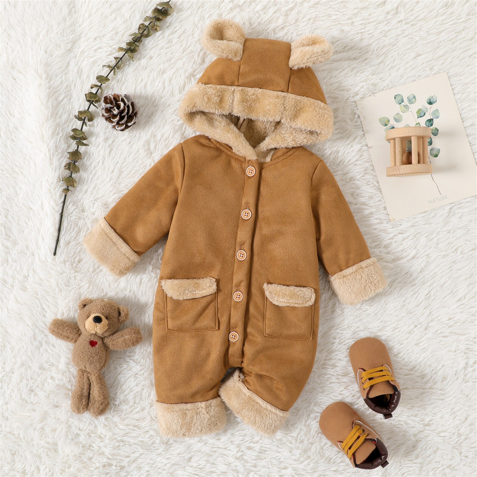 PatPat-Romper-Baby-Girl-Clothes-Jumpsuit-New-Born-Boy-Overalls-Infant-Newborn-Thickened-Thermal-Suede-Long-5