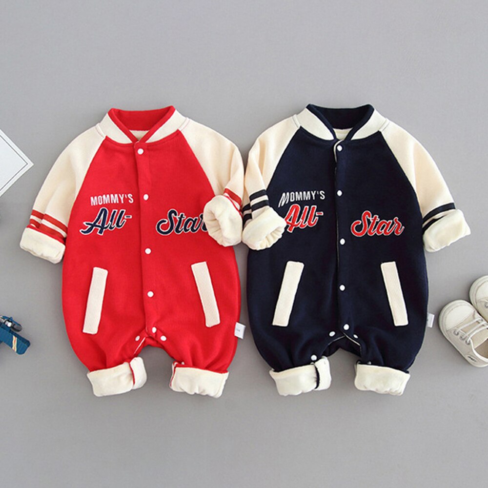 Patchwork-Baby-Boy-Clothes-Baby-Baseball-Uniform-Letter-jumpsuit-For-Kind-Newborn-Overalls-Infant-Baby-Romper-1