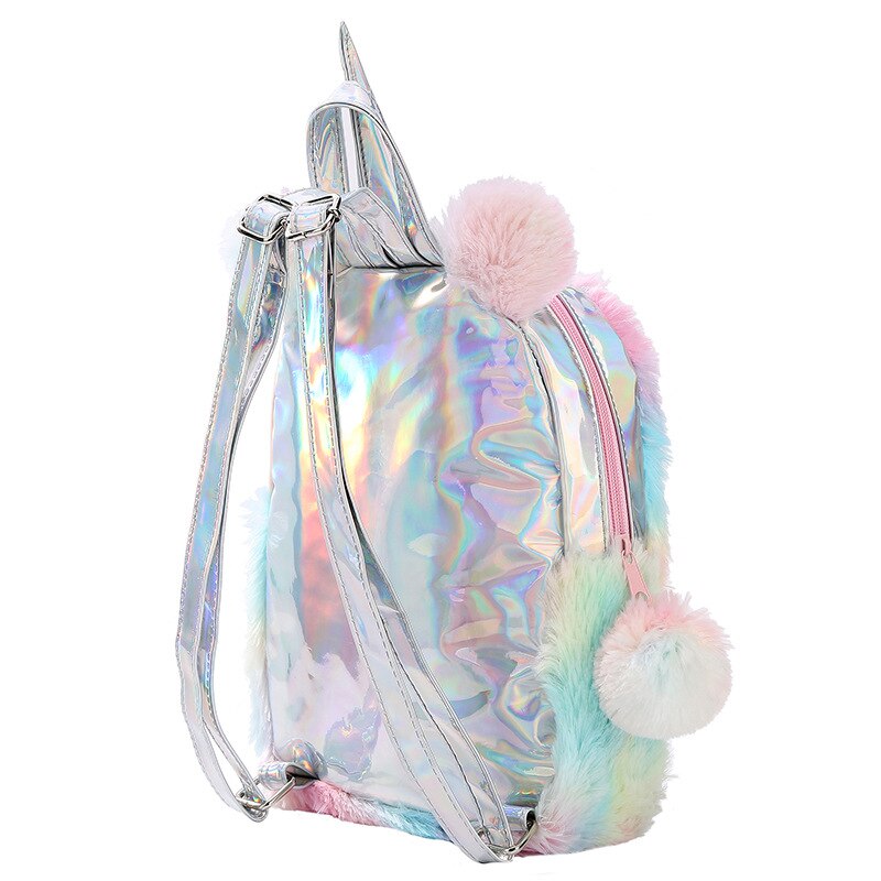 School-Bags-For-Girls-Plush-Small-Backpack-Kawayi-Silver-Laser-Pu-Kid-Bags-Children-Gift-11inch-1