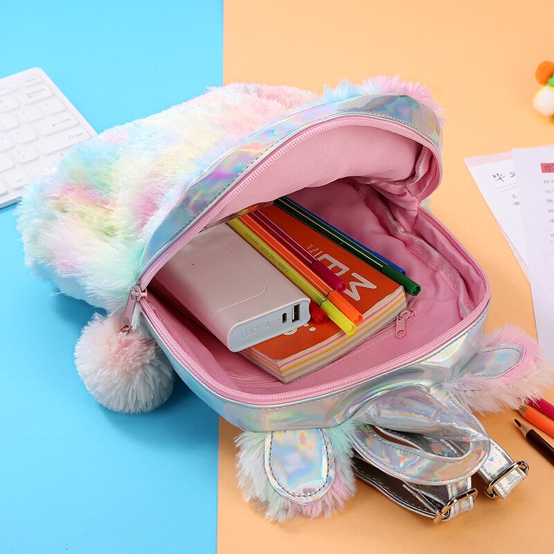 School-Bags-For-Girls-Plush-Small-Backpack-Kawayi-Silver-Laser-Pu-Kid-Bags-Children-Gift-11inch-4