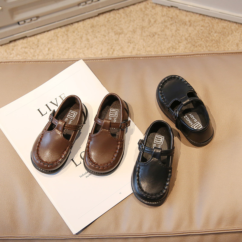 Spring-Children-Leather-Shoes-Brown-Black-Pu-Leather-Toddler-Boys-Girls-Flat-Shoes-Unisex-Solid-Color-2