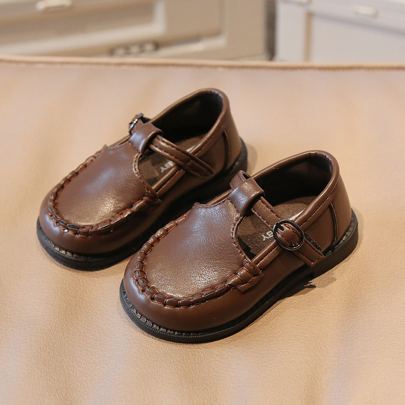 Spring-Children-Leather-Shoes-Brown-Black-Pu-Leather-Toddler-Boys-Girls-Flat-Shoes-Unisex-Solid-Color-4