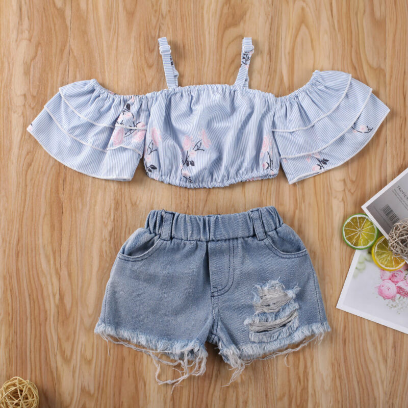 Summer-Baby-Sets-Cute-Kids-Baby-Girl-Off-Shoulder-Ruffles-Floral-Printed-Crop-Tops-T-Shirt-3