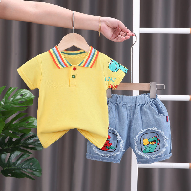 Summer-Cotton-Children-Baby-Boys-Dinosaur-Clothes-Cartoon-T-Shirts-Shorts-2Pcs-Set-O-Neck-Outfit-1