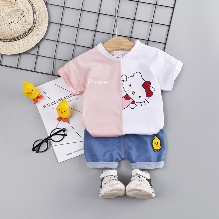 Summer-Kids-Sets-Clothes-Baby-Girls-Boys-Cartoon-Doraemon-Cotton-T-shirt-Shorts-Suits-Child-Fashion-1