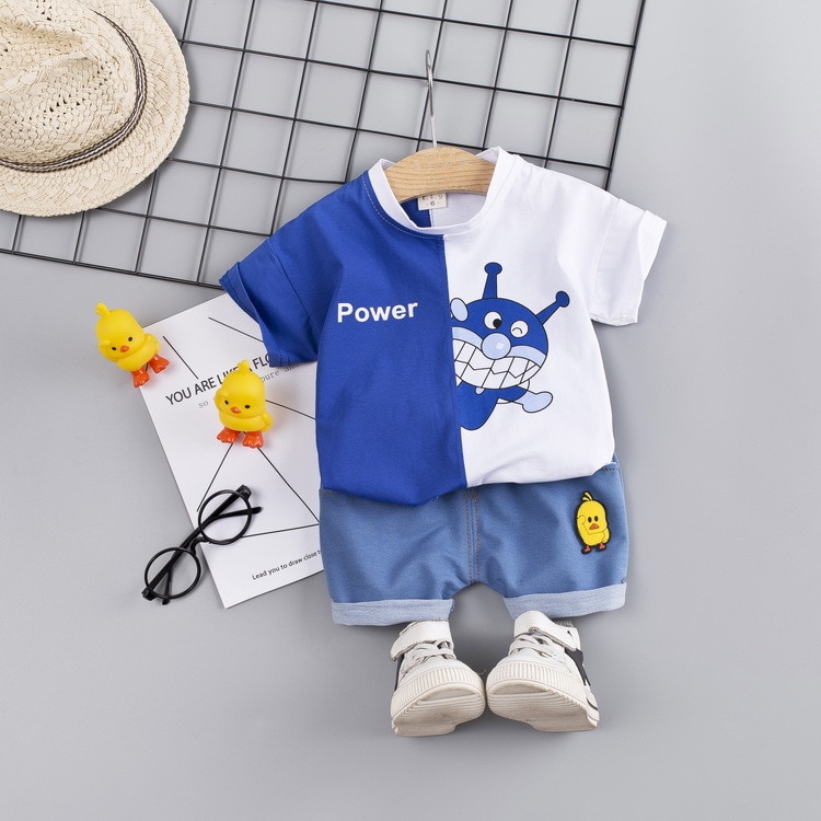 Summer-Kids-Sets-Clothes-Baby-Girls-Boys-Cartoon-Doraemon-Cotton-T-shirt-Shorts-Suits-Child-Fashion-2