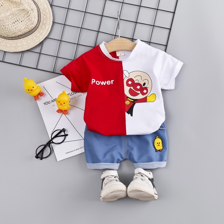 Summer-Kids-Sets-Clothes-Baby-Girls-Boys-Cartoon-Doraemon-Cotton-T-shirt-Shorts-Suits-Child-Fashion-3