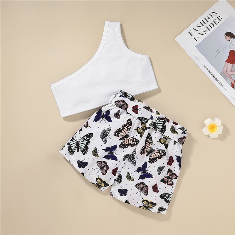 Summer-Kids-Suit-Chid-Girl-Set-Butterfly-Print-One-Shoulder-Sleeveless-Crop-Tops-Shorts-for-Girls-1