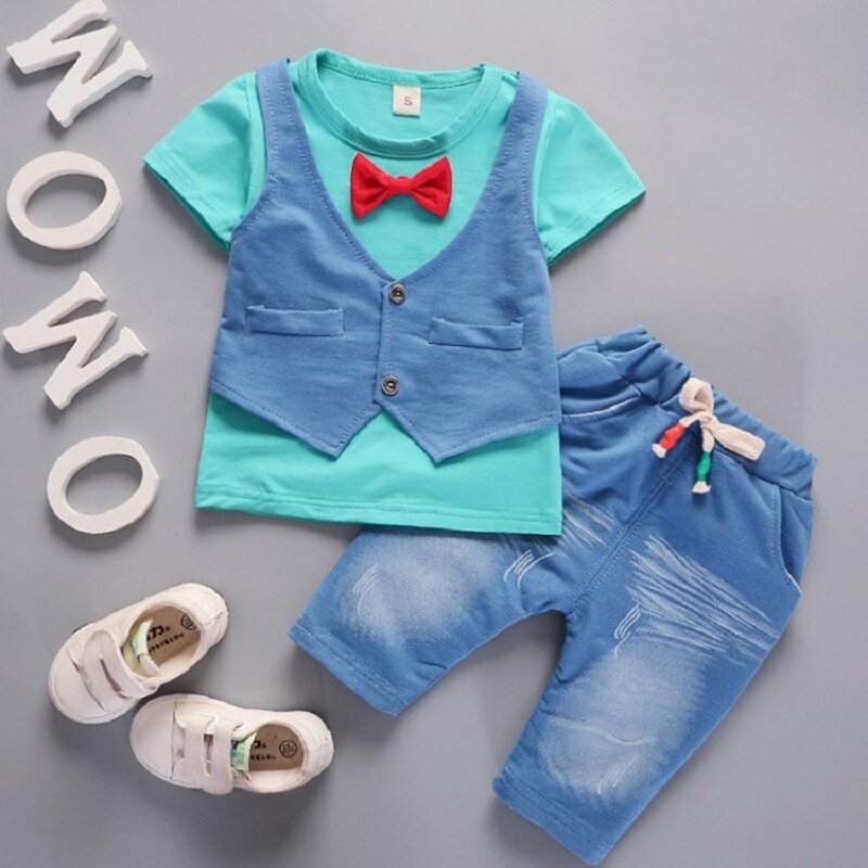 Summer-new-boys-suit-Baby-boy-casual-short-sleeved-fake-vest-T-shirt-pants-Sets-2-2