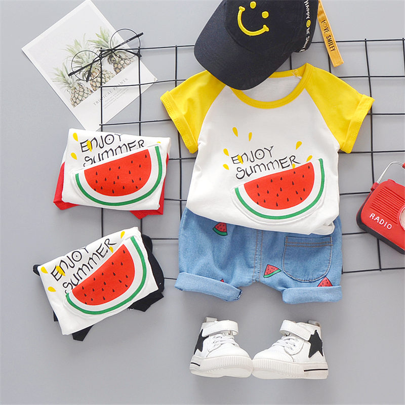 Summer-new-style-Baby-Girls-Boys-Clothing-Kids-Cloth-Lovely-watermelon-T-Shirt-Shorts-Infant-Children-2