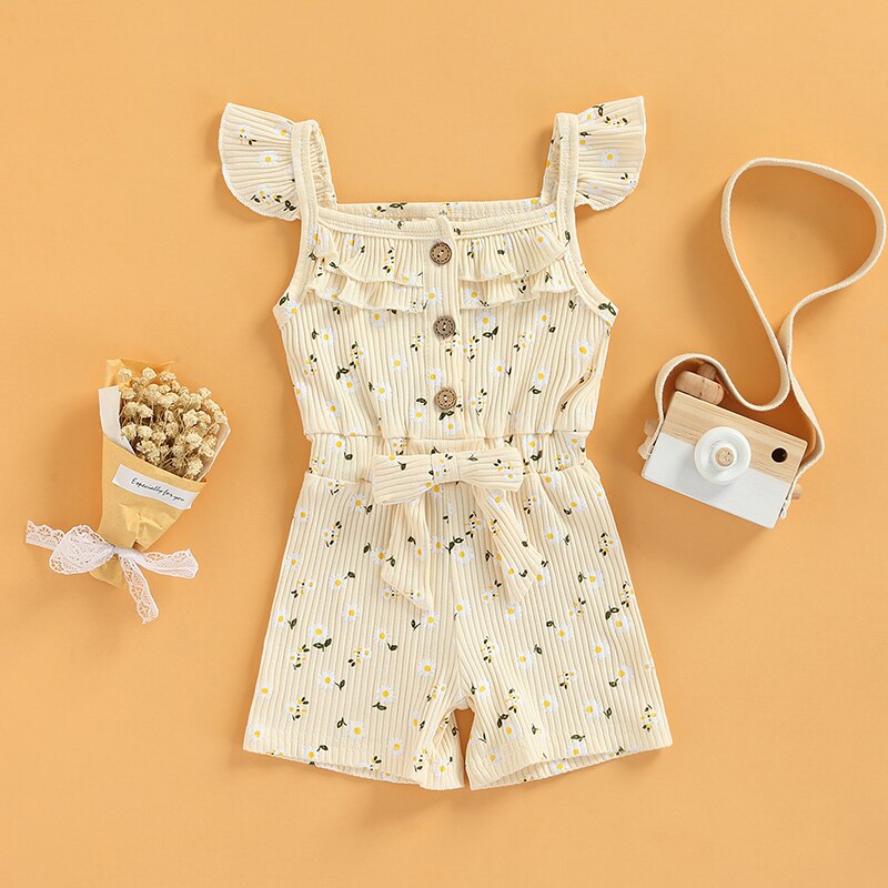 Toddler-Baby-Romper-Girls-Playsuit-Square-Neck-Fly-Sleeve-Bowknot-Ribbed-Floral-Printed-Jumpsuit-Shorts-1