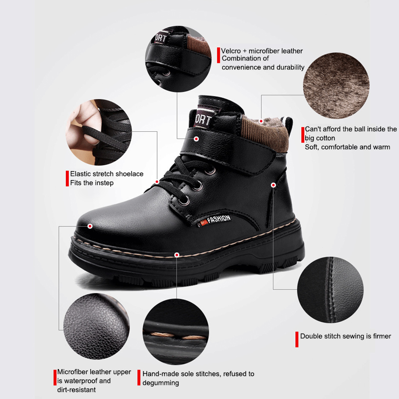 XZVZ-Kids-Boots-Waterproof-Upper-Children-s-Martin-Boots-Non-slip-wear-resistant-Rubber-Sole-Boys-1