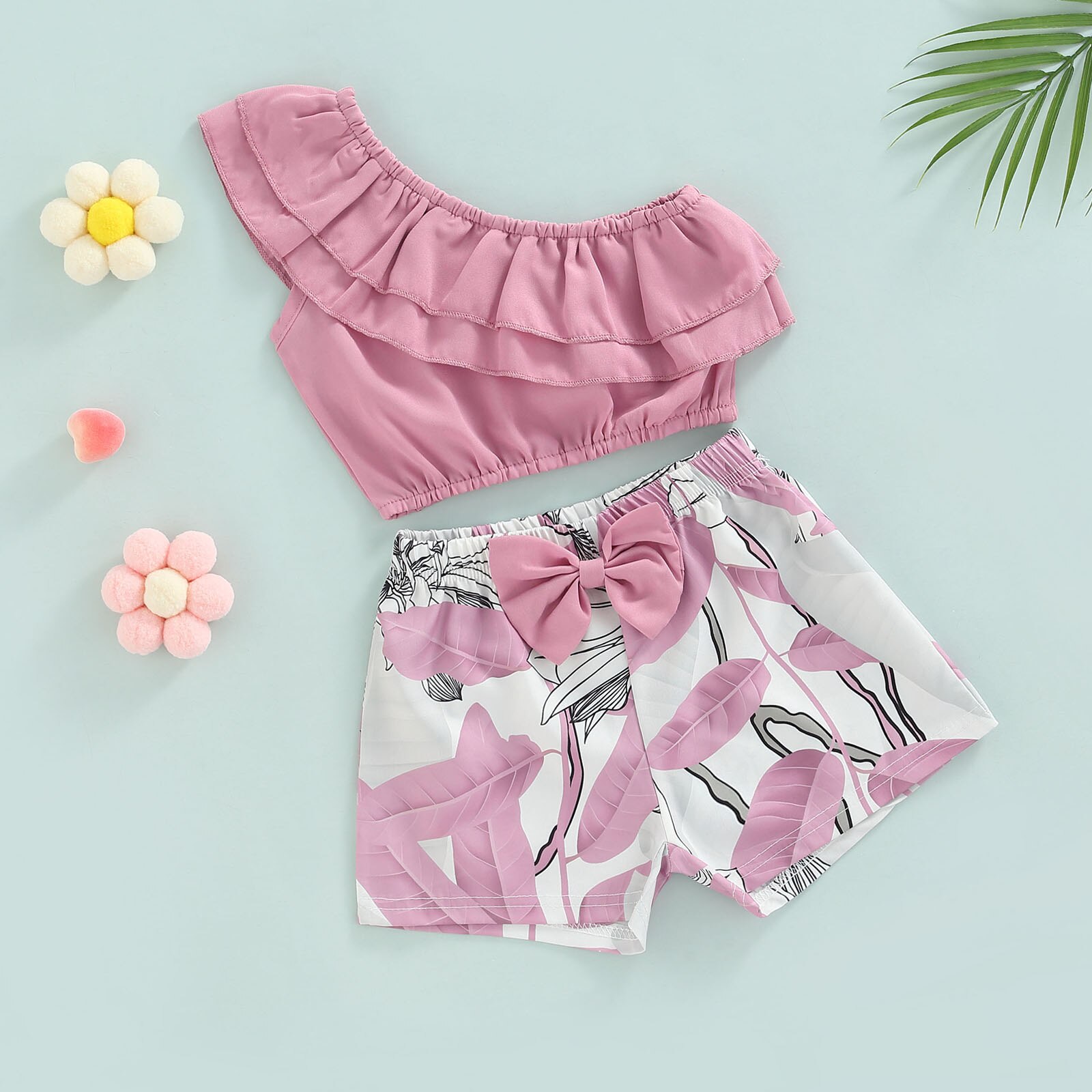 ma-baby-1-6Y-Toddler-Kid-Girls-Clothes-Set-Ruffle-One-Shoulder-Vest-Tops-Bow-Shorts-1