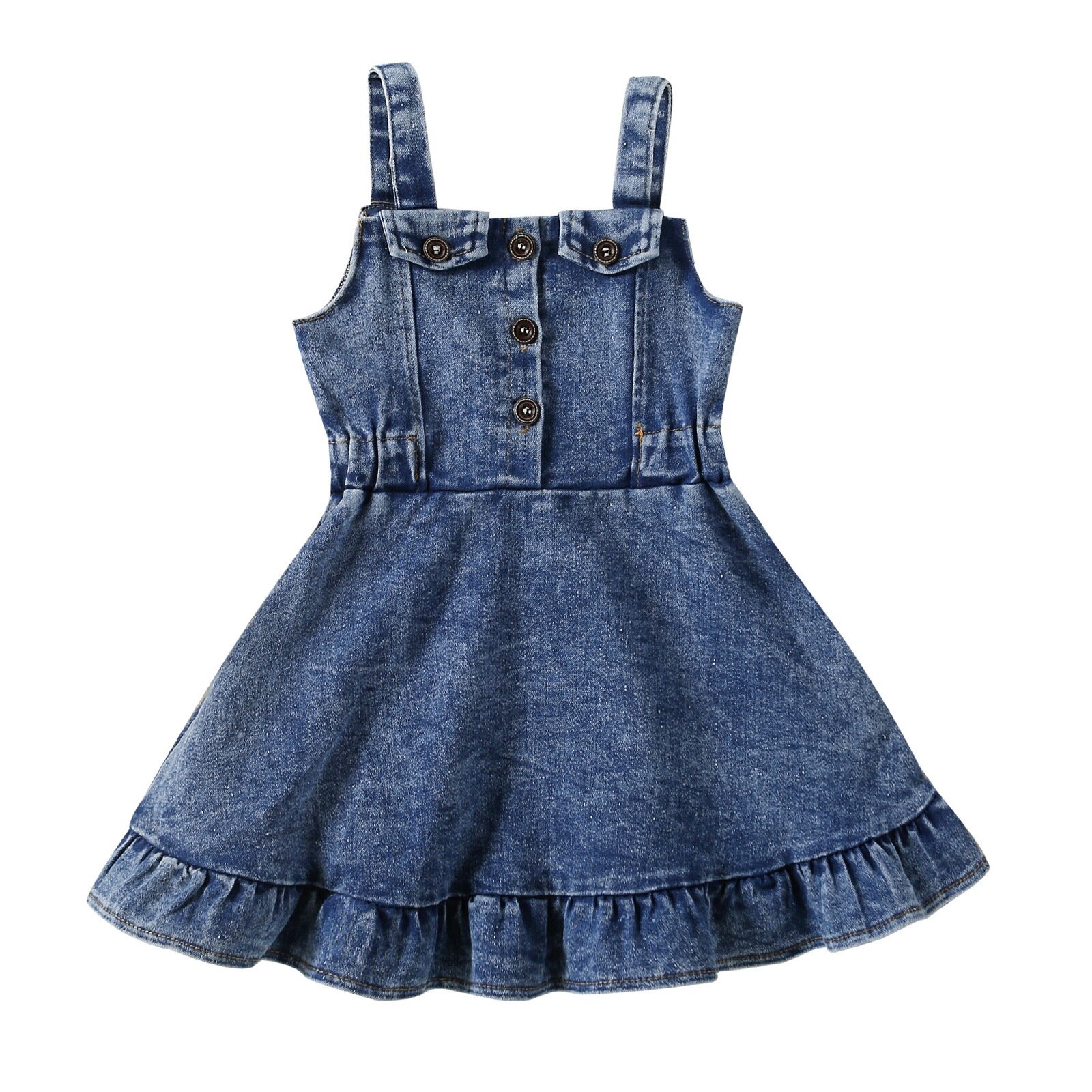 Citgeett-Summer-Kids-Toddler-Girls-Denim-Dress-Sleeveless-Ruffle-Dress-Casual-Clothes-Suit-5