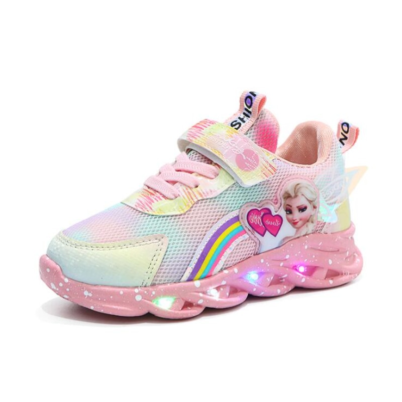 Disney-LED-Casual-Sneakers-Pink-Purple-For-Spring-Girls-Frozen-Elsa-Princess-Print-Outdoor-Shoes-Children-5