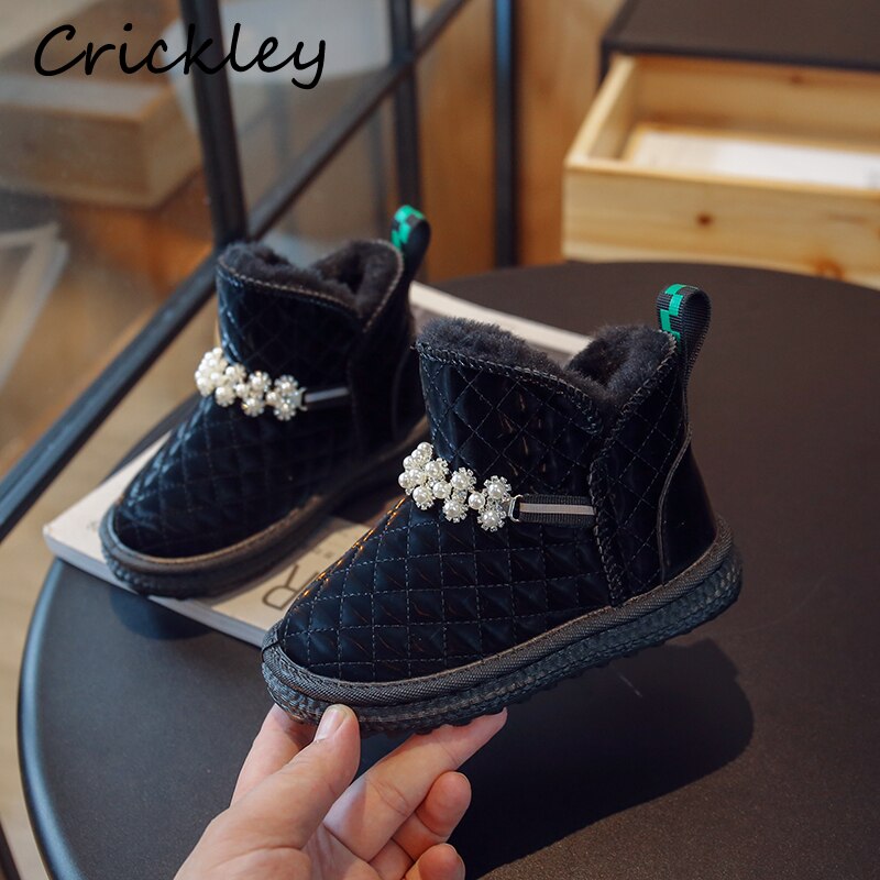 Fashion-Pearl-Girls-Snow-Boots-Princess-Sewing-Anti-Slip-Ankle-Shoe-For-Children-Solid-PU-Warm-1