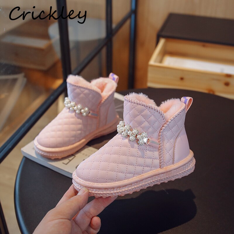 Fashion-Pearl-Girls-Snow-Boots-Princess-Sewing-Anti-Slip-Ankle-Shoe-For-Children-Solid-PU-Warm-2