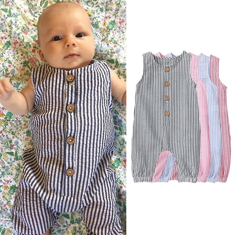 Newborn-Baby-Romper-Newborn-Baby-Clothing-Baby-Boy-Girl-Summer-Single-breasted-Stripe-Print-Infant-Rompers-1