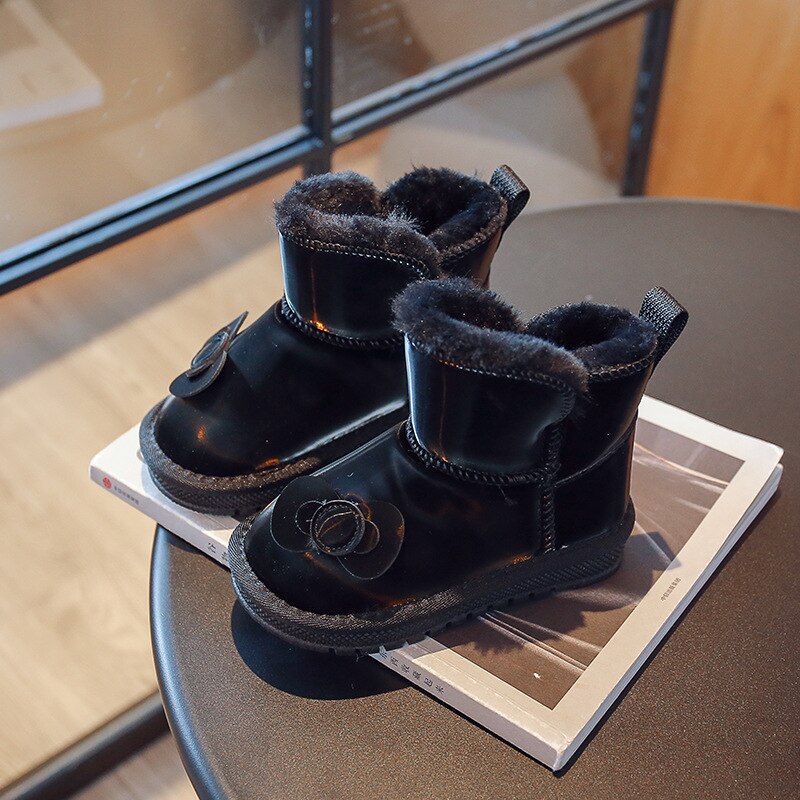 Pure-Beige-Bow-Kids-Casual-Snow-Boots-Winter-New-2022-Casual-Non-slip-Flat-Sole-Unique-2