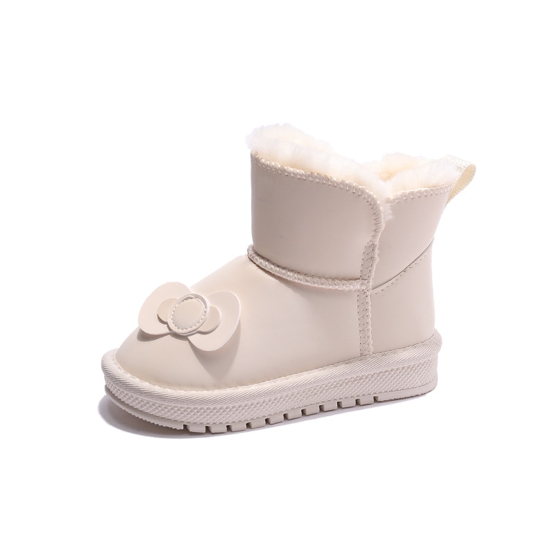 Pure-Beige-Bow-Kids-Casual-Snow-Boots-Winter-New-2022-Casual-Non-slip-Flat-Sole-Unique-5