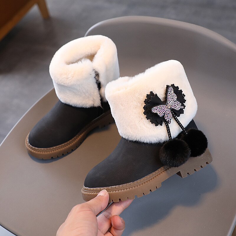 Winter-New-Children-s-Snow-Boots-Butterfly-Shine-Cute-Girls-Fashion-Children-s-Boots-Versatile-Non-2