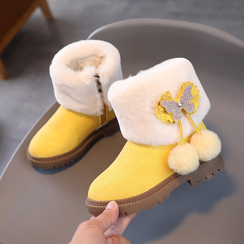 Winter-New-Children-s-Snow-Boots-Butterfly-Shine-Cute-Girls-Fashion-Children-s-Boots-Versatile-Non-3