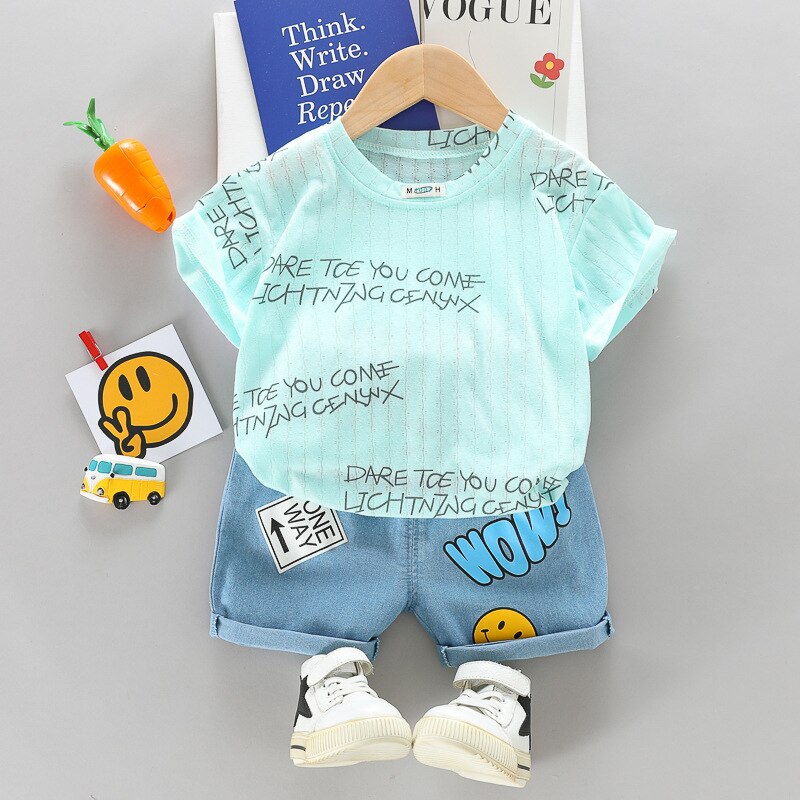 2022-Baby-Boy-Clothes-Summer-Fashion-Children-Outfits-Letter-T-shirt-Denim-Shorts-2pcs-sets-Infant-2
