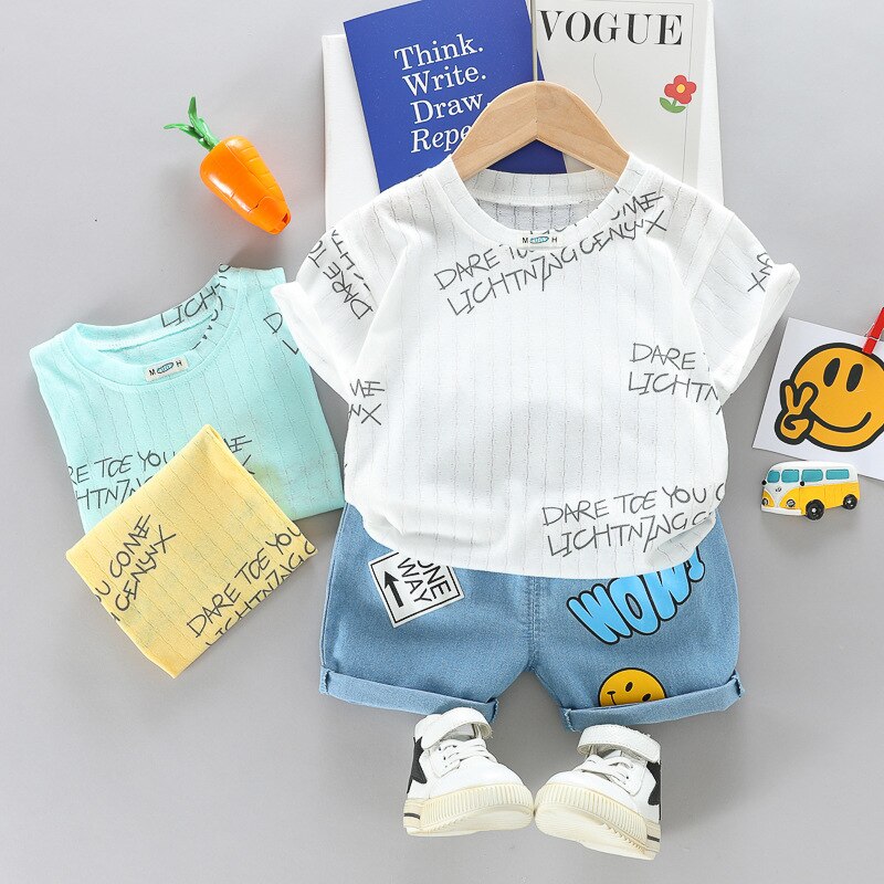 2022-Baby-Boy-Clothes-Summer-Fashion-Children-Outfits-Letter-T-shirt-Denim-Shorts-2pcs-sets-Infant-5