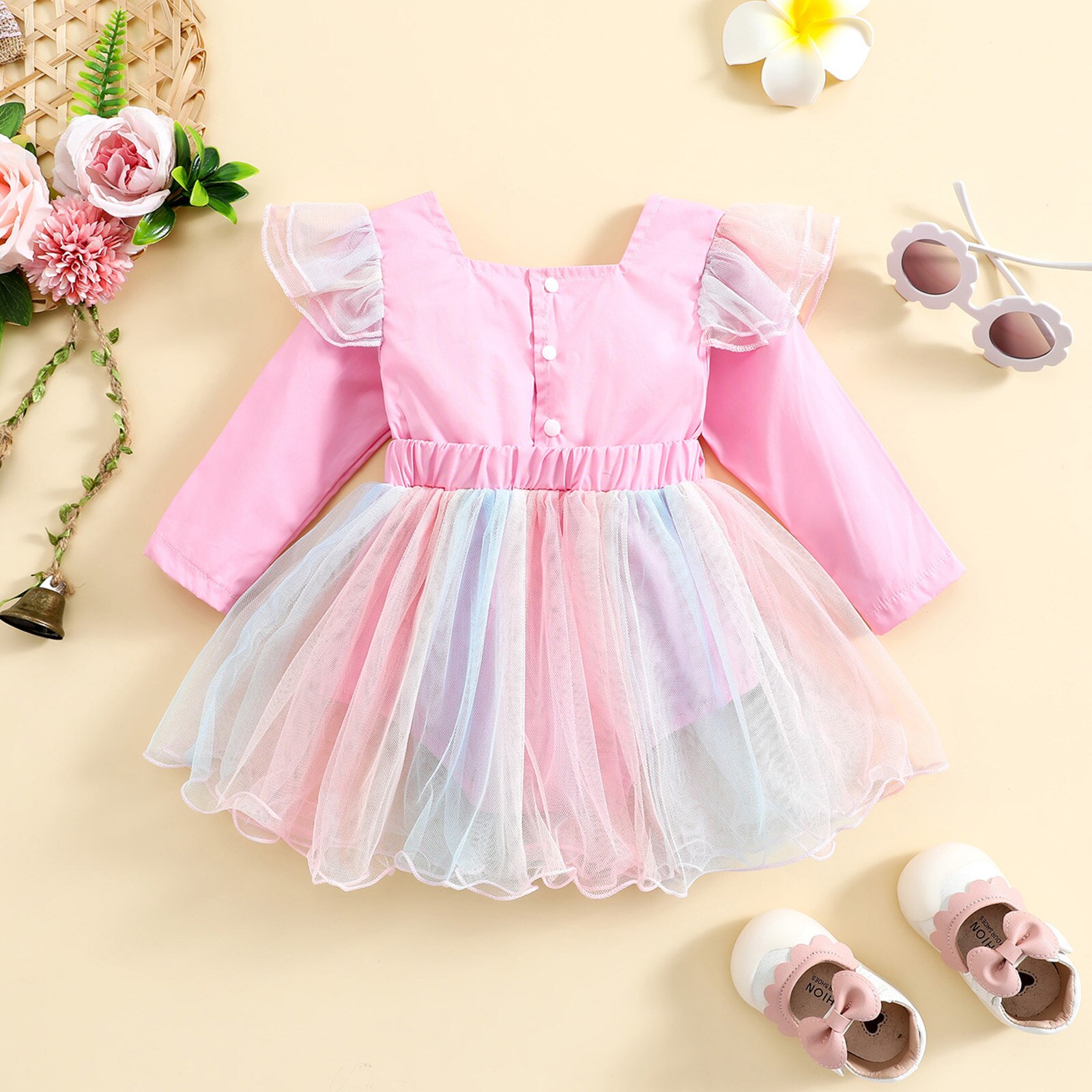 Citgeett-Autumn-Infant-Baby-Girls-Bodysuit-Long-Sleeve-Bowknot-Tulle-Patchwork-Dress-Daily-Party-Clothes-1