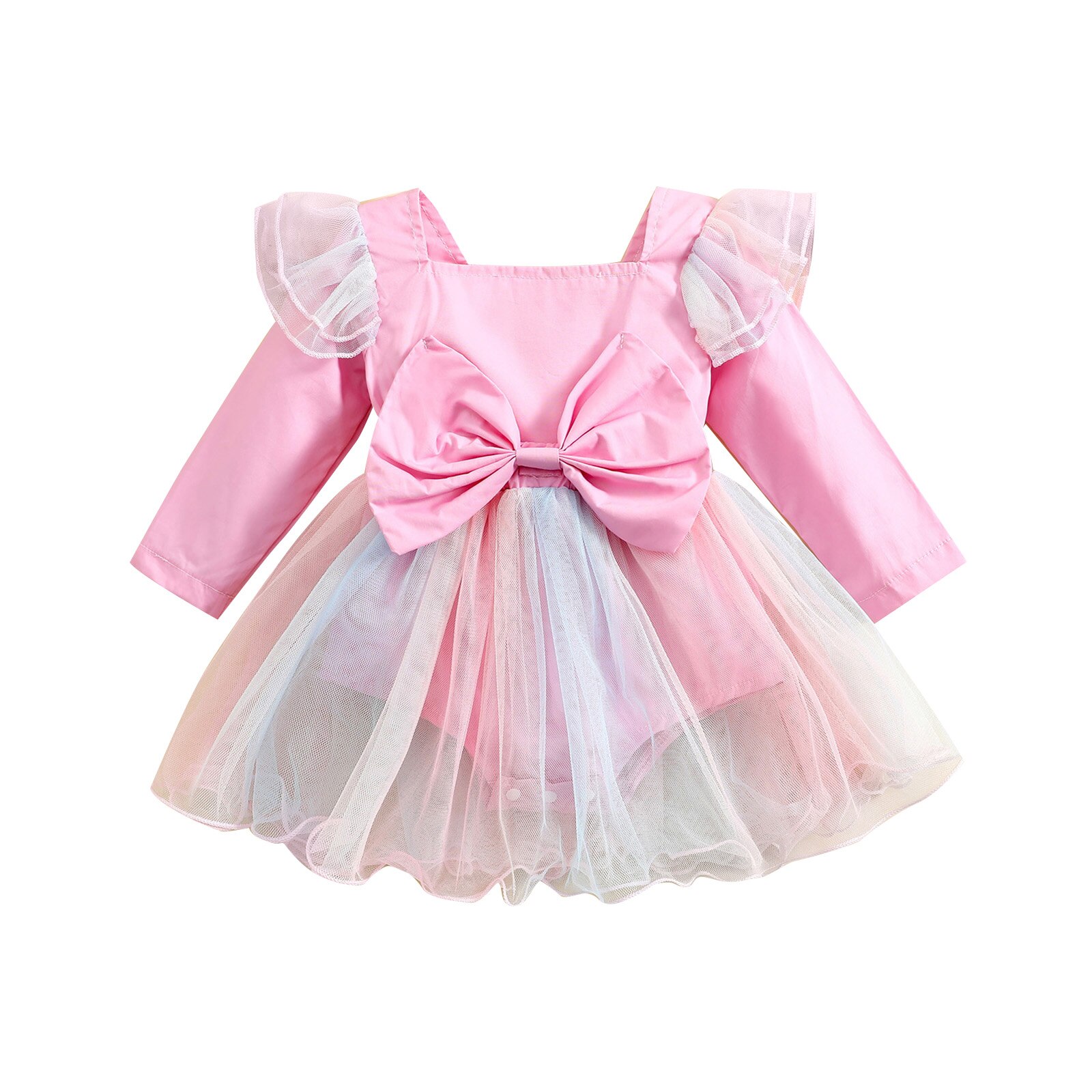 Citgeett-Autumn-Infant-Baby-Girls-Bodysuit-Long-Sleeve-Bowknot-Tulle-Patchwork-Dress-Daily-Party-Clothes-5