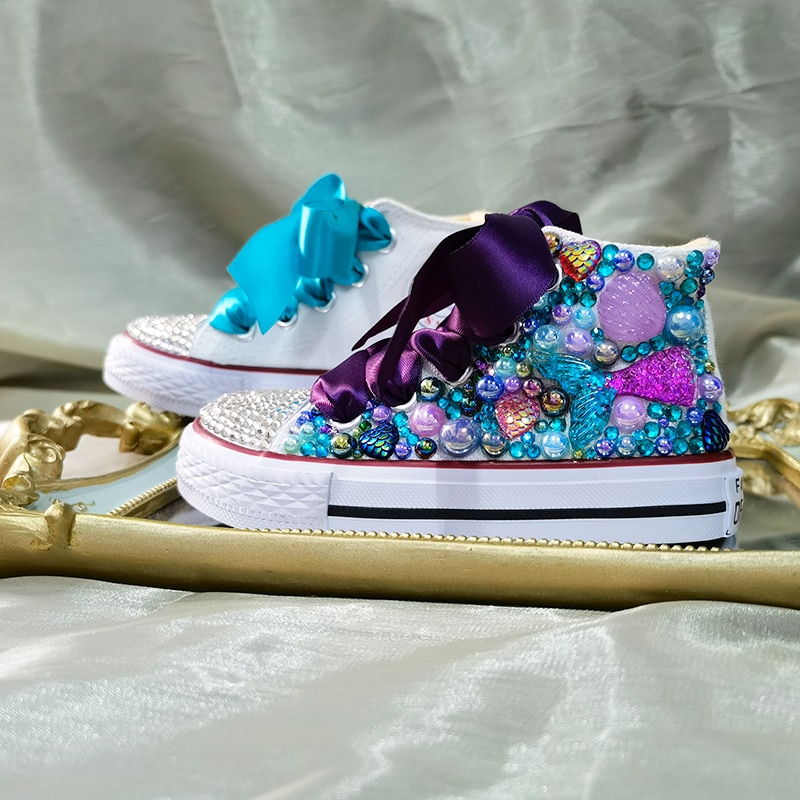 Shell-Simulation-DIY-Bling-Handmade-Shoes-Canvas-Ocean-Theme-Kids-High-Top-Pearls-Sneakers-For-Girl-3