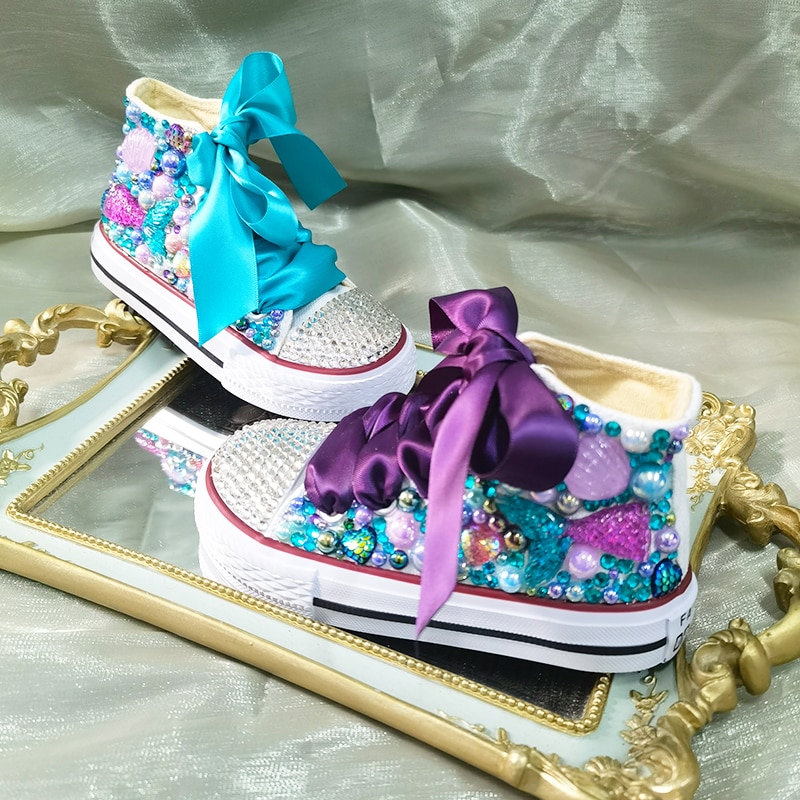 Shell-Simulation-DIY-Bling-Handmade-Shoes-Canvas-Ocean-Theme-Kids-High-Top-Pearls-Sneakers-For-Girl-4
