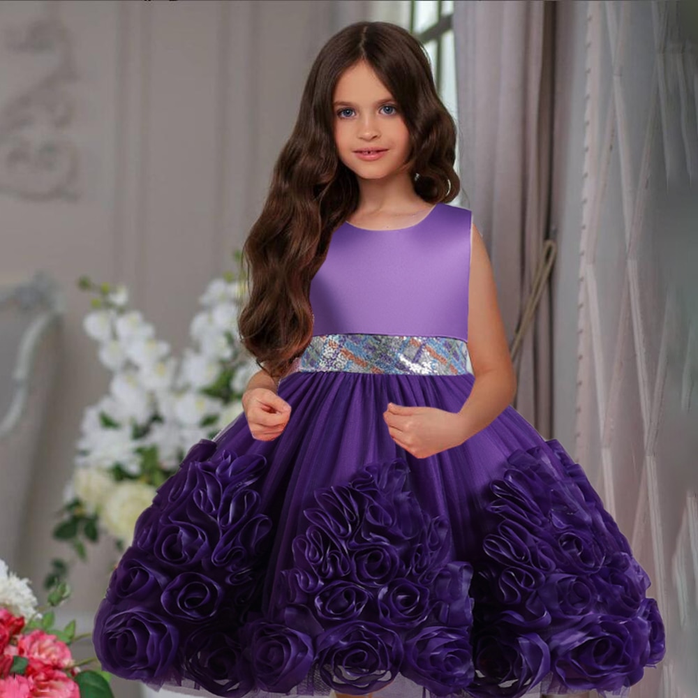 Summer-Flower-Wedding-Dress-For-Girl-Kids-Tutu-Sequin-Birthday-Party-Dress-Bow-Elegant-Princess-Dress-4
