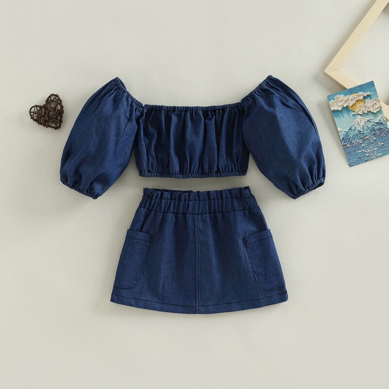 1-6Y-Fashion-Children-Baby-Girls-2pcs-Clothes-Sets-Puff-Long-Sleeve-Off-Shoulder-Cropped-Tops-1