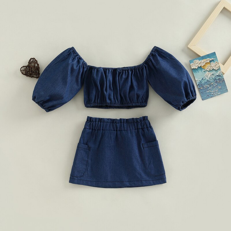 1-6Y-Fashion-Children-Baby-Girls-2pcs-Clothes-Sets-Puff-Long-Sleeve-Off-Shoulder-Cropped-Tops-2