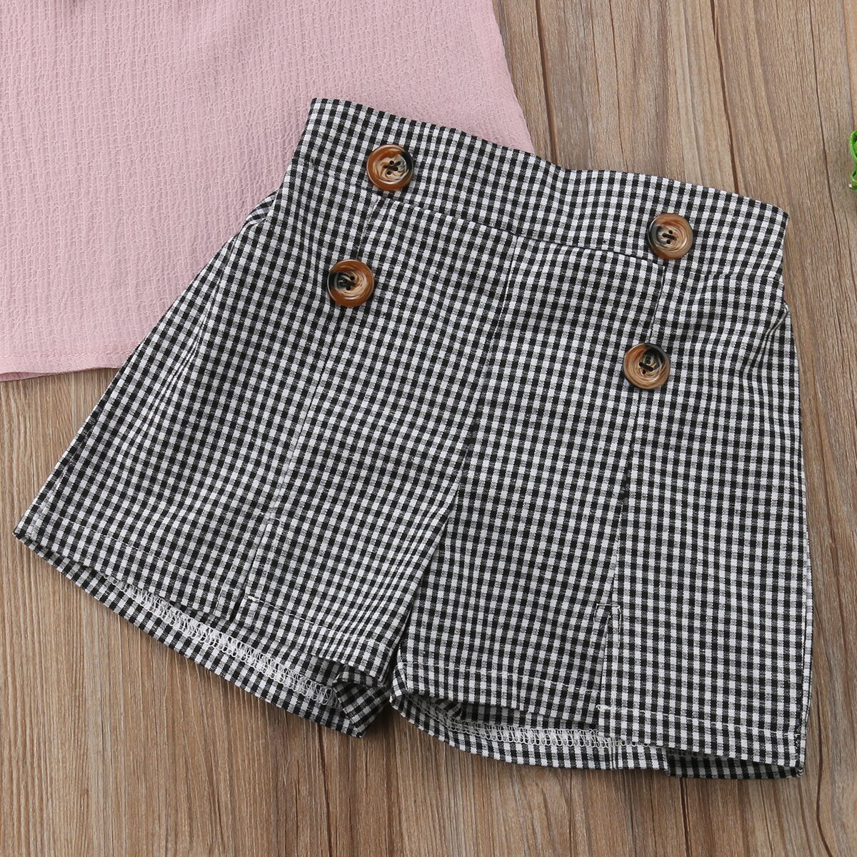 2-9Y-Kids-Girls-Summer-Clothes-Sets-Baby-Ruffle-Sleeveless-Tops-Plaid-Short-Pant-Children-Casual-4