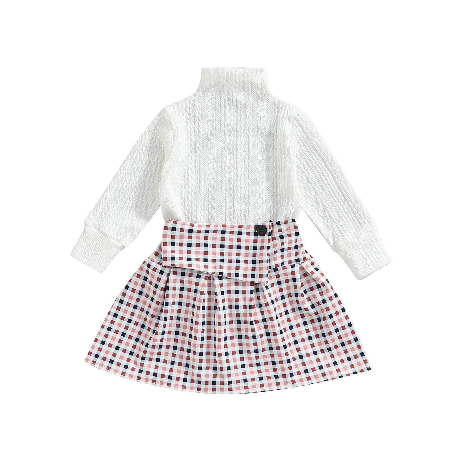Citgeett-Autumn-Kids-Infant-Girls-Skirt-Set-Solid-Color-Long-Sleeve-Turtleneck-Pullover-Plaid-Skirt-Spring-5