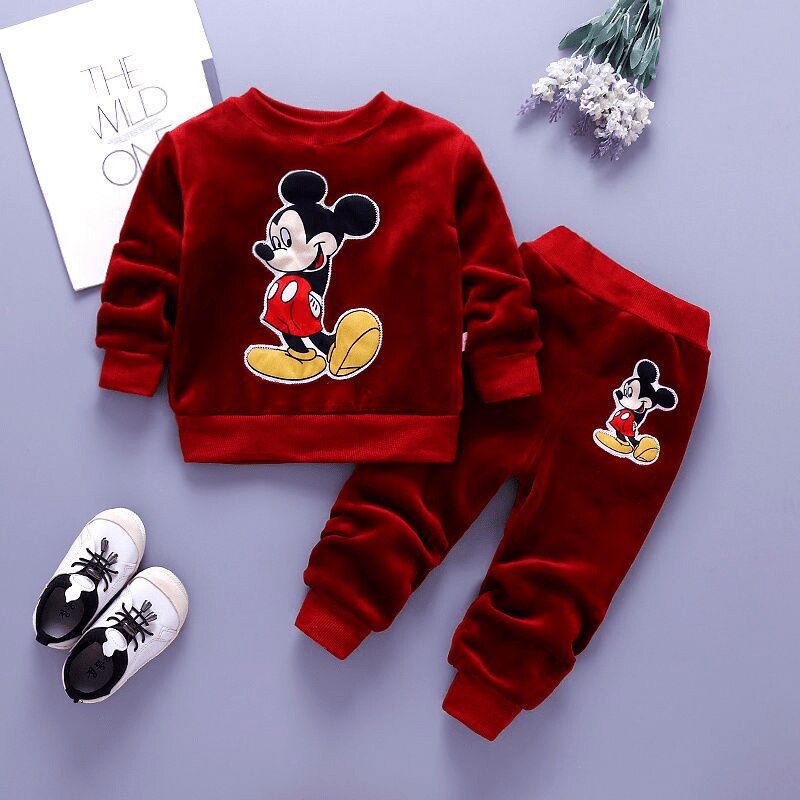 Disney-Mickey-Baby-Girl-Boy-Fleece-Clothes-Set-Top-Pant-Winter-Child-Clothing-Suit-Xmas-Long-1