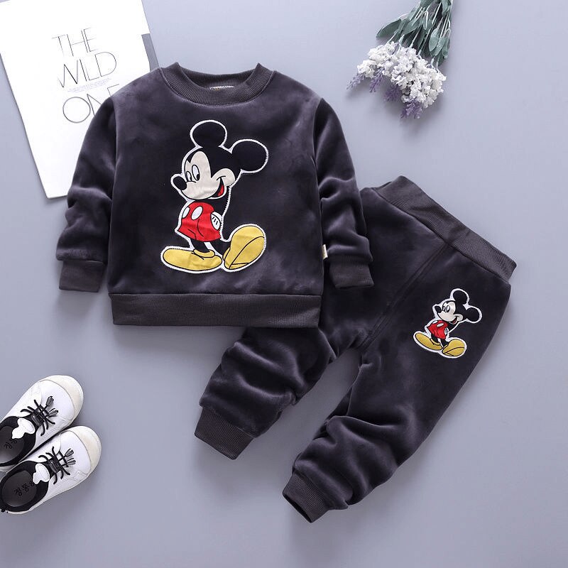 Disney-Mickey-Baby-Girl-Boy-Fleece-Clothes-Set-Top-Pant-Winter-Child-Clothing-Suit-Xmas-Long-2