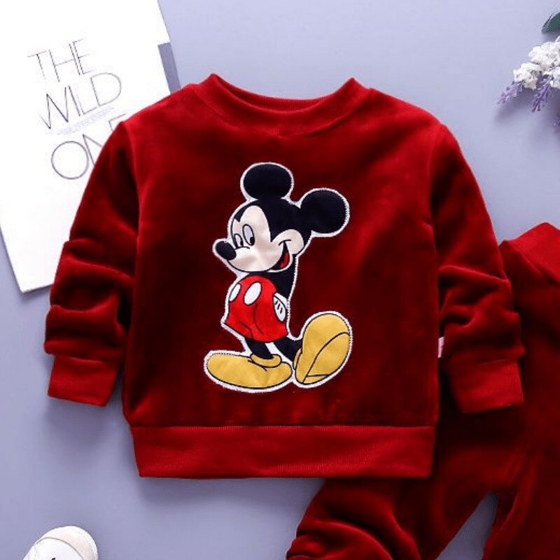 Disney-Mickey-Baby-Girl-Boy-Fleece-Clothes-Set-Top-Pant-Winter-Child-Clothing-Suit-Xmas-Long-5