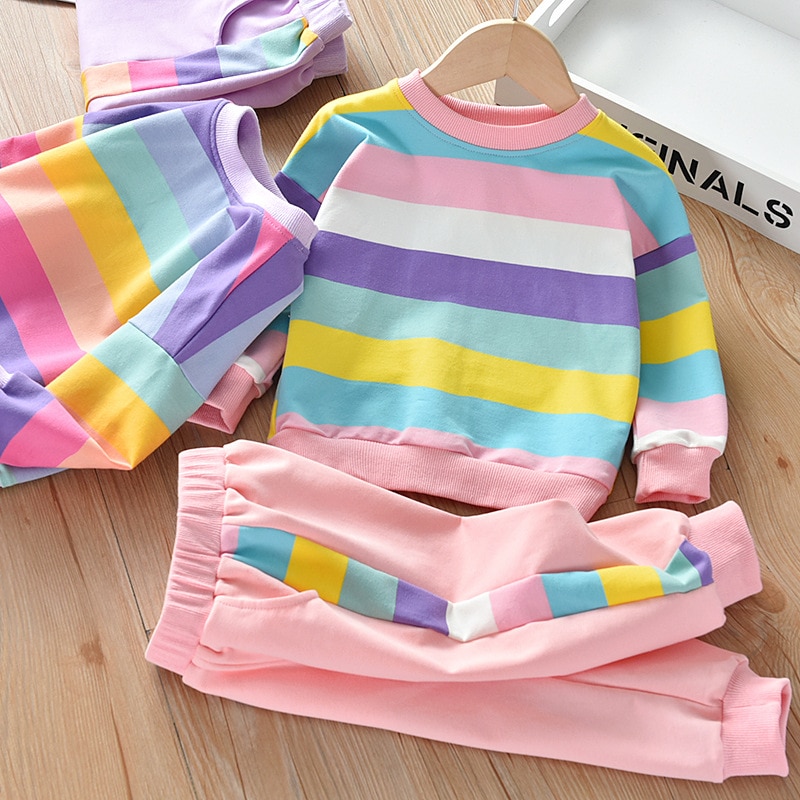 Girls-Clothing-Sets-Kids-Casual-Sweatshirt-Pant-2pcs-Suit-For-Spring-Autumn-Tracksuit-Children-s-Rainbow-1