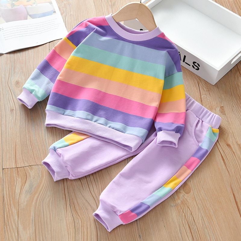 Girls-Clothing-Sets-Kids-Casual-Sweatshirt-Pant-2pcs-Suit-For-Spring-Autumn-Tracksuit-Children-s-Rainbow-2