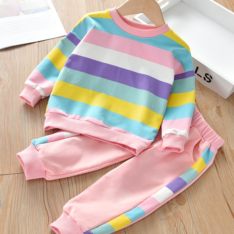 Girls-Clothing-Sets-Kids-Casual-Sweatshirt-Pant-2pcs-Suit-For-Spring-Autumn-Tracksuit-Children-s-Rainbow-3