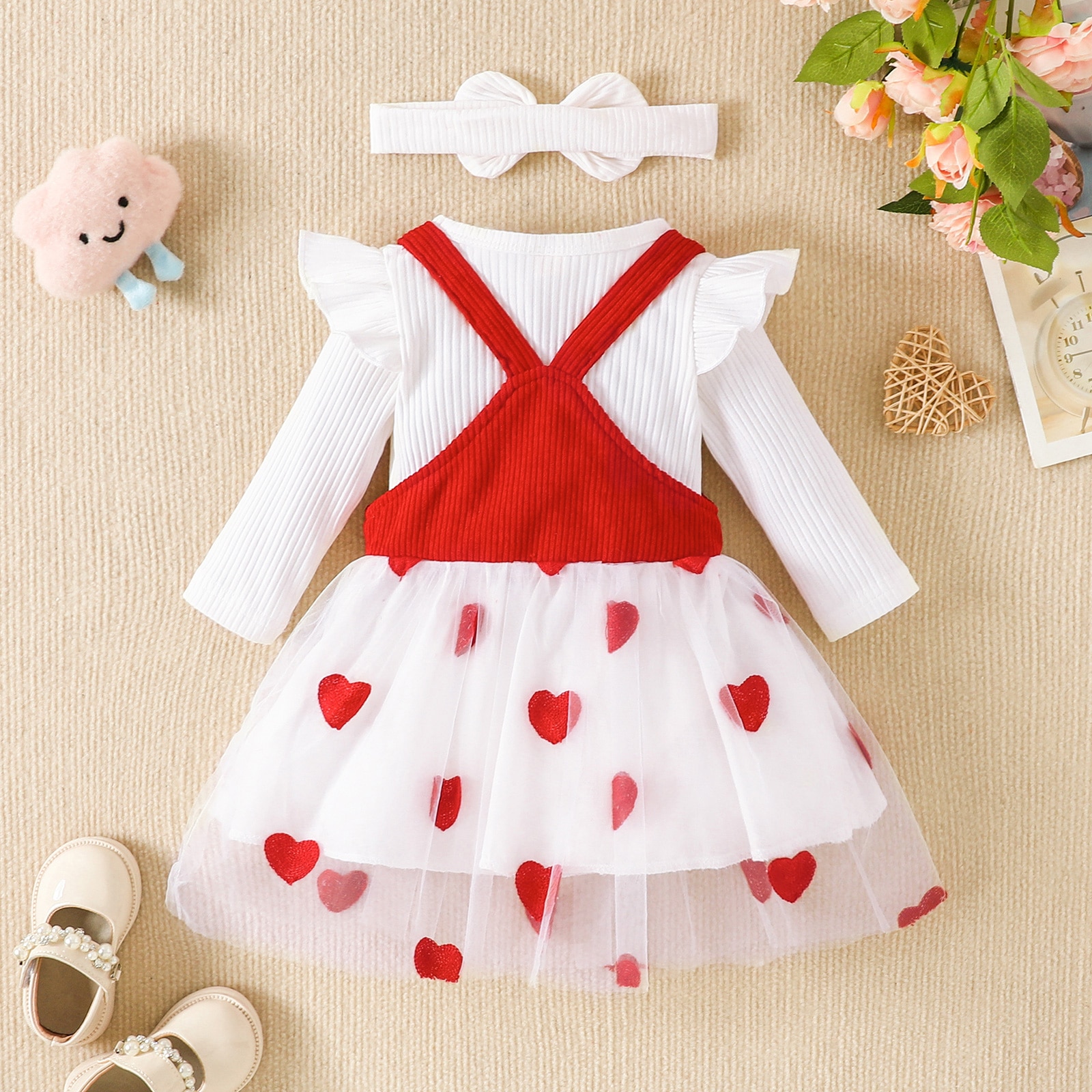 Citgeett-Spring-Valentine-s-Day-Infant-Baby-Girls-Jumpsuits-Set-Long-Sleeves-Romper-and-Heart-Print-2