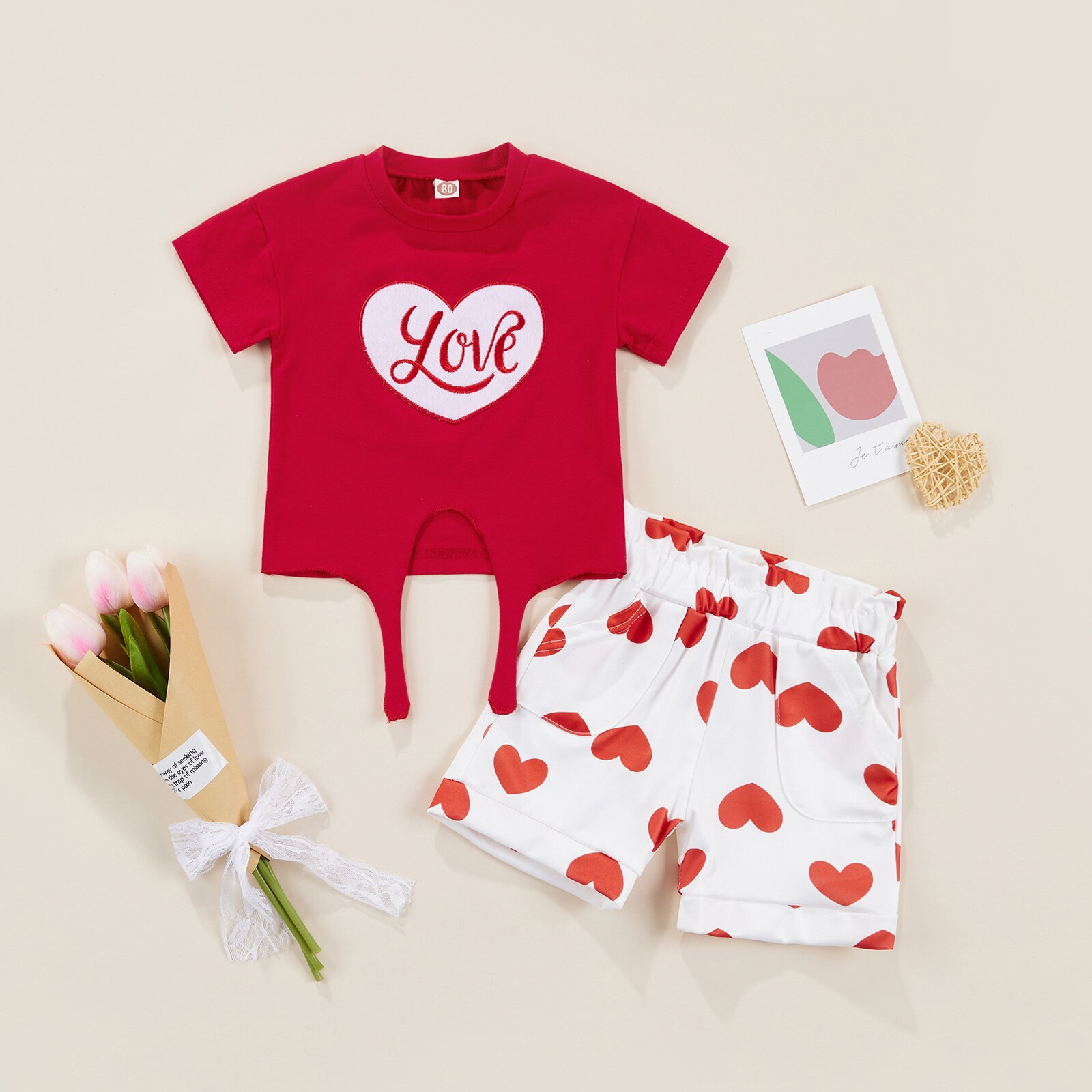 FOCUSNORM-0-4Y-Valentines-Days-Baby-Girls-Clothes-Sets-Heart-Letter-Embroidered-Short-Sleeve-Tops-Shorts-1