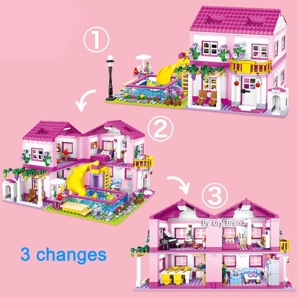 Friends-City-House-Summer-Holiday-Villa-Castle-Building-Blocks-Sets-Figures-Swimming-Pool-DIY-Toys-for-4
