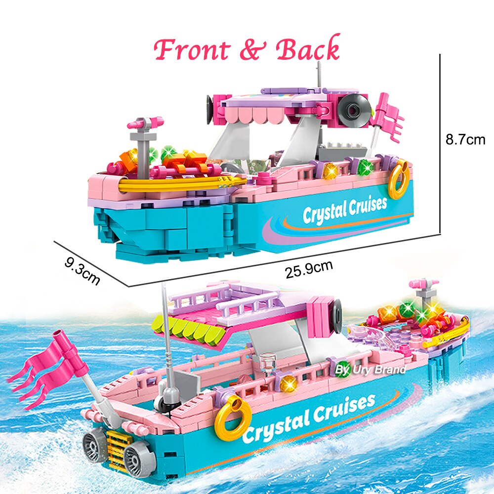 Friends-Houseboat-Cottage-on-The-Beach-House-Model-Seaside-Park-Holiday-Wharf-Cruises-Ship-Set-Building-5
