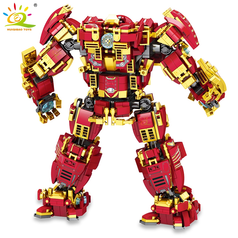HUIQIBAO-1450PCS-City-War-Super-Armor-Robot-Building-Blocks-Military-Warrior-Mecha-Figures-Weapon-Bricks-Toys-1